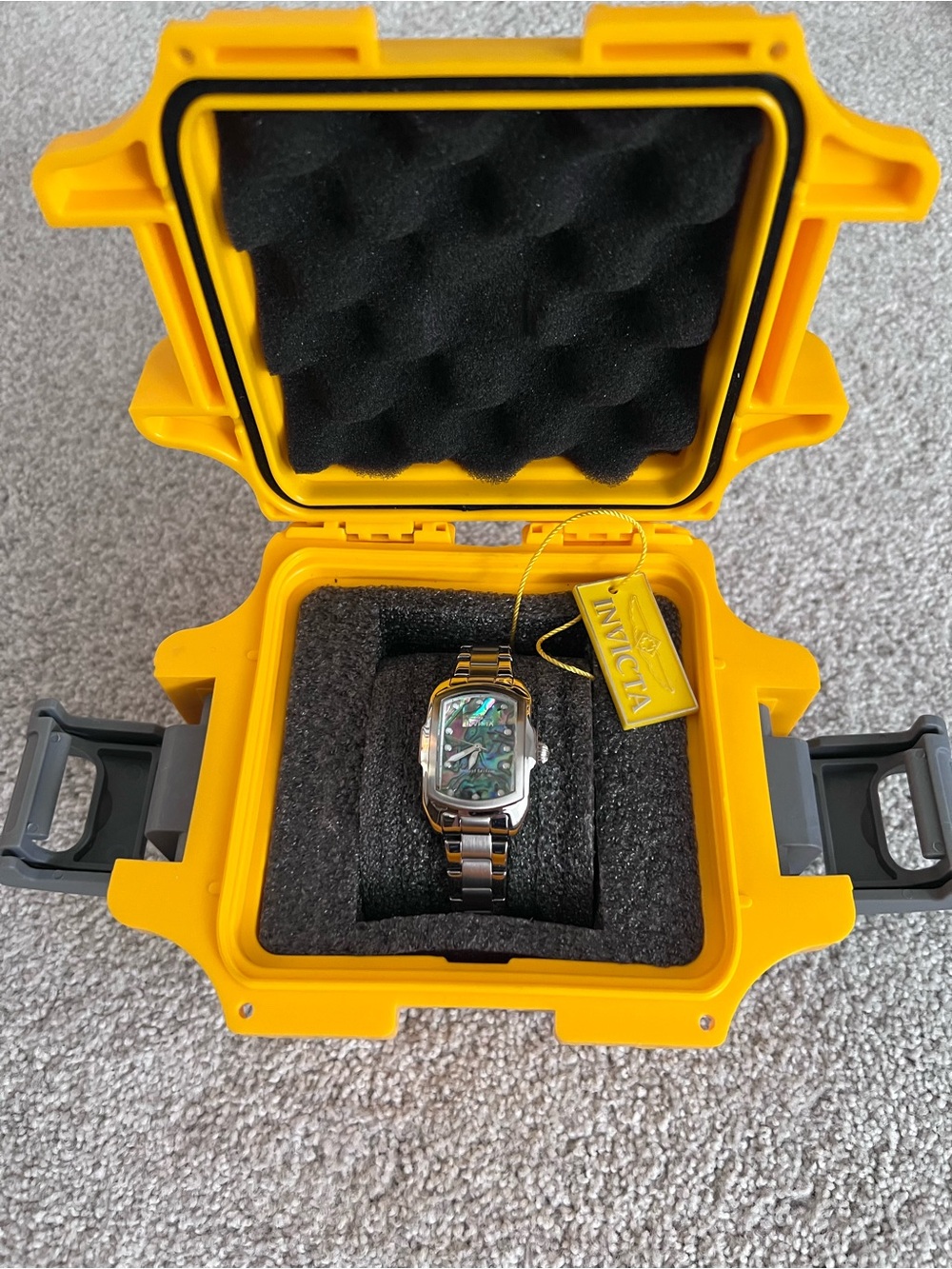 NIB Invicta Lupah Abalone Dial Women's Watch w/ Original Yellow Case
